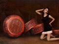蝉纹三层盒