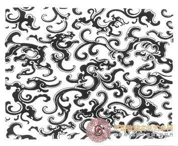 草龙草凤纹(清)妆花缎纹样_图案寓意