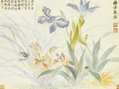 山水花鸟图册之兰花蝴