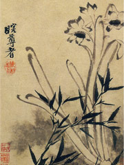  花卉图册之画水仙墨竹