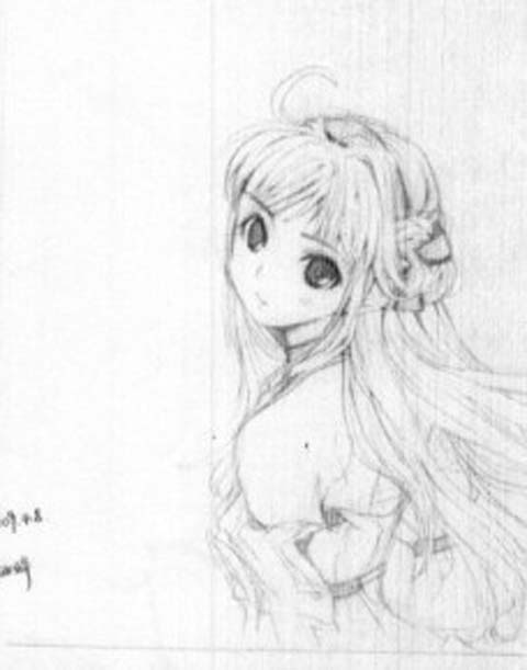 简单美丽少女背影画铅笔画展示
