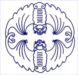 中国民间传统图案百态-两只蝙蝠_图案寓意_连天红(福建)家具有限公司