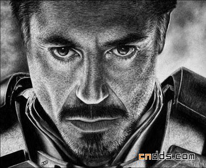 逼真的铅笔素描肖像画_绘画