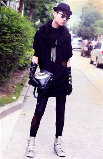 街拍上海街头型男美女时尚穿搭秀_服饰