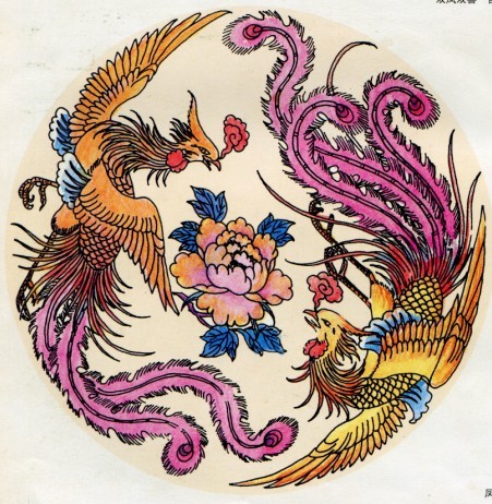 凤穿牡丹_图案寓意